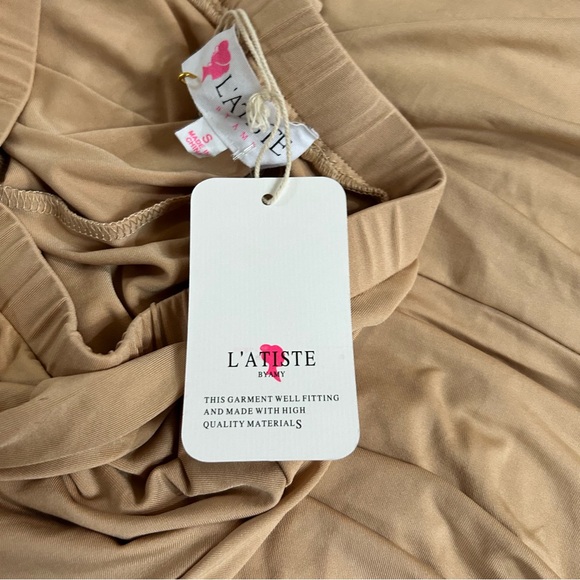 L'ATISTE by Amy Multiway Infinity Convertible Dress, Champagne Gold Size S - Picture 6 of 14